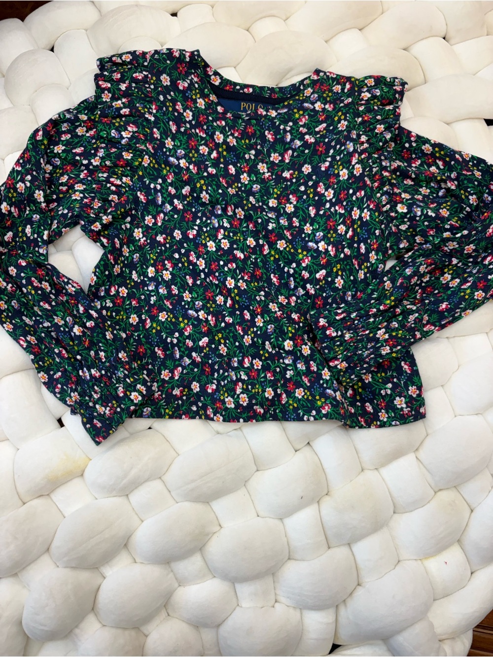 Polo by Ralph Lauren Navy Floral Short-Sleeve Knit Top
